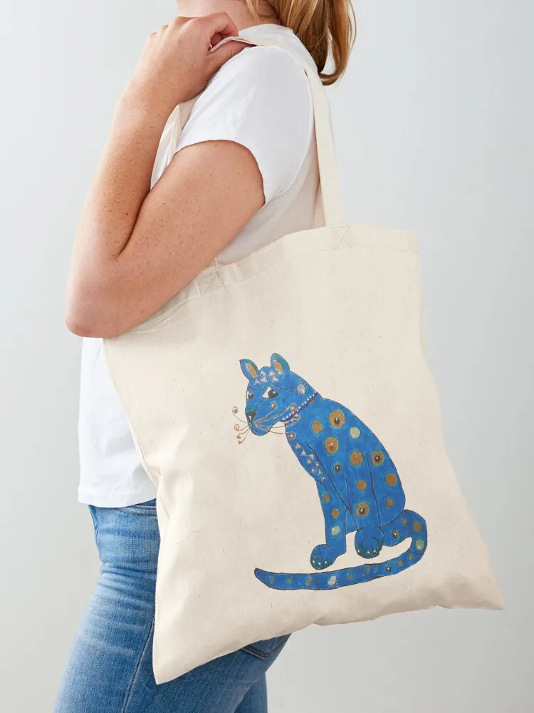 blue cat Tote Bag Shopper Women's bags Handbags Fabric bag Canvas Tote Bag