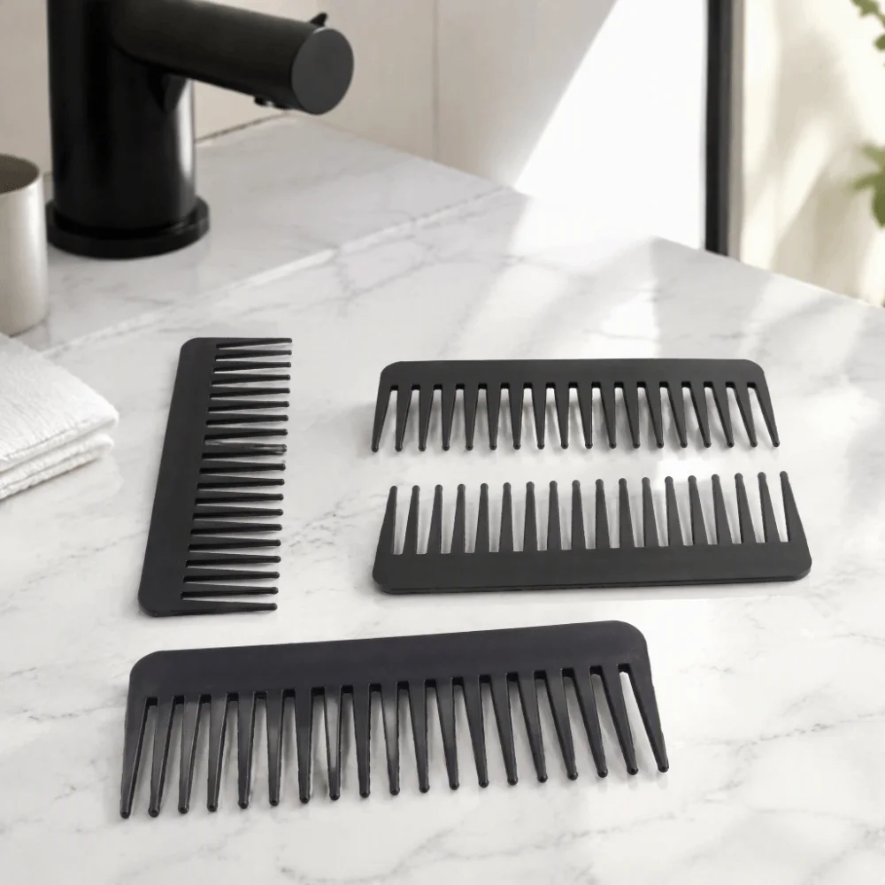 3PCS Portable 20 Teeth Wide Tooth Combs Anti-Static No Handle Design Detangling Hairbrush Travel Hair Comb Shower Use