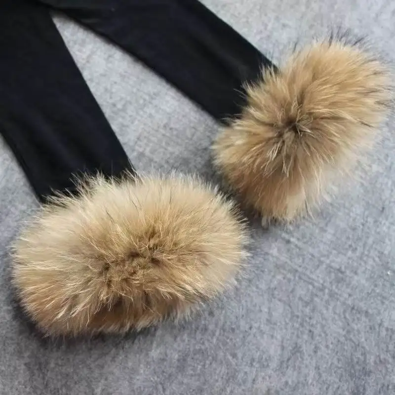 

1pair DIY Nature Genuine Fur Cuff Arm Warmers Real Raccoon Fur Boot Cuffs Sleeves Sleeve For Women Winter Coat Downcoat Gloves