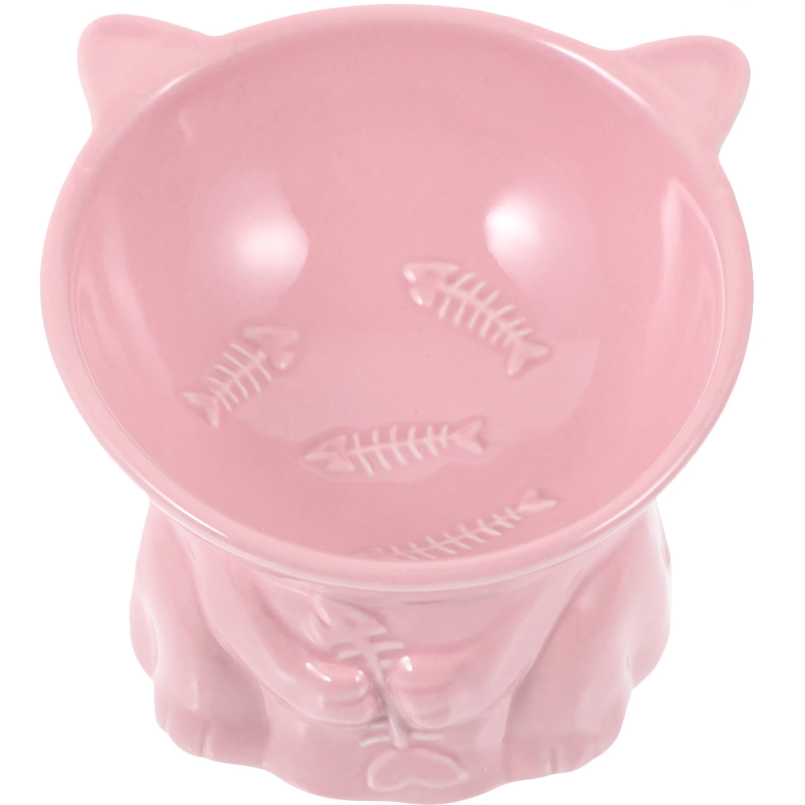 

High Foot Cat Bowl Raised Pet Elevated Dish Fish Bone Ceramic Bowls Ceramics Water