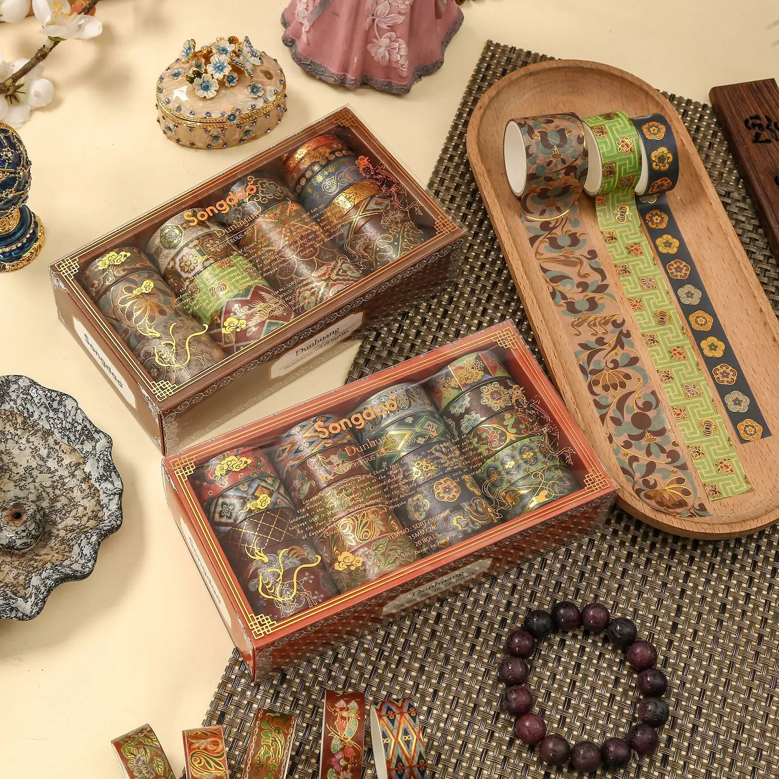 

Retro Dunhuang Series Washi Tape Set Diy Notebook Decorative Tape Exquisite Holiday Gift For Friends Tape Wholesale