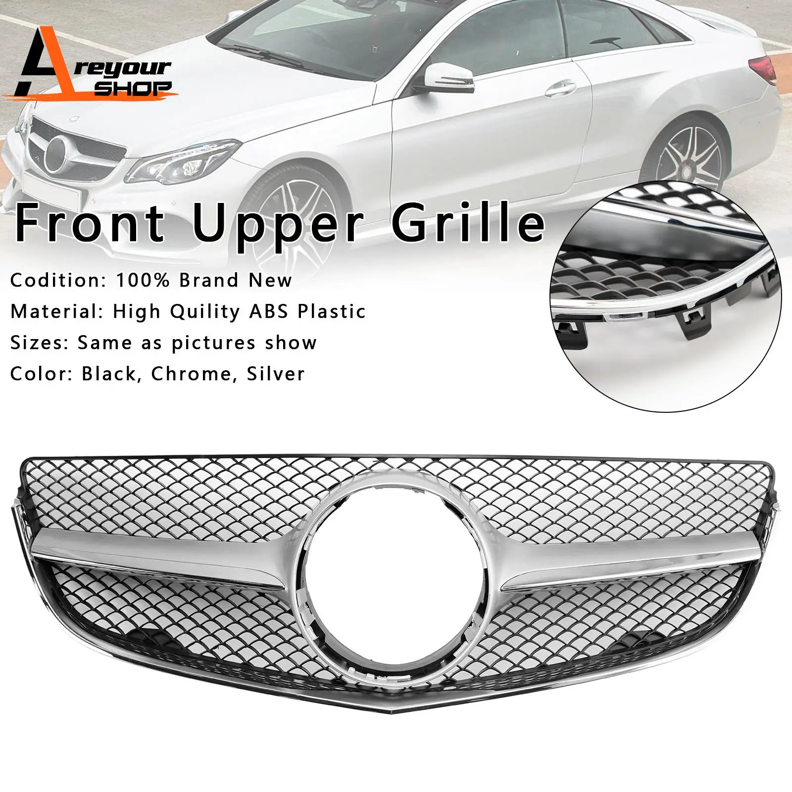 

Front Bumper Grill Grille Fit for Mercedes Benz E-CLASS W207 Coupe 2014 2015 2016 2017