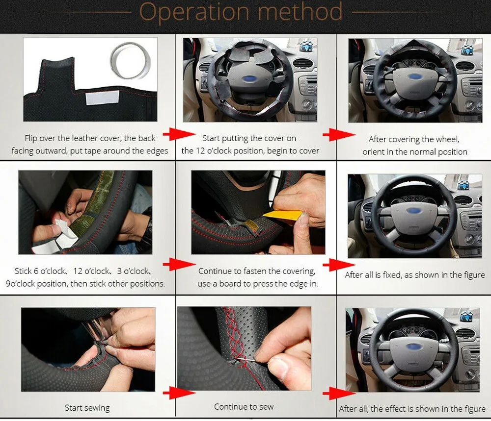 Hand-sewn Anti-slip Beige Leather Car Steering Wheel Cover Wrap For Nissan Teana 2008-2012 Interior Accessories