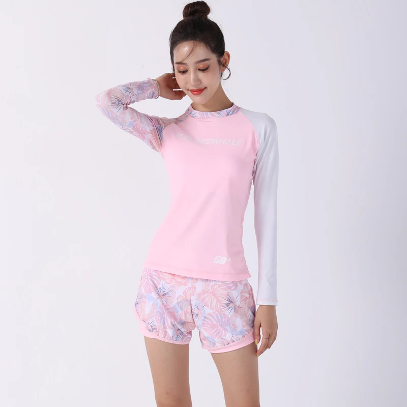 

Wisuwore 2023 New Long Sleeve Two pieces Diving Suit Women's Split Quick Drying Jellyfish Surfing Suit Slim Hot Spring Swimsuit