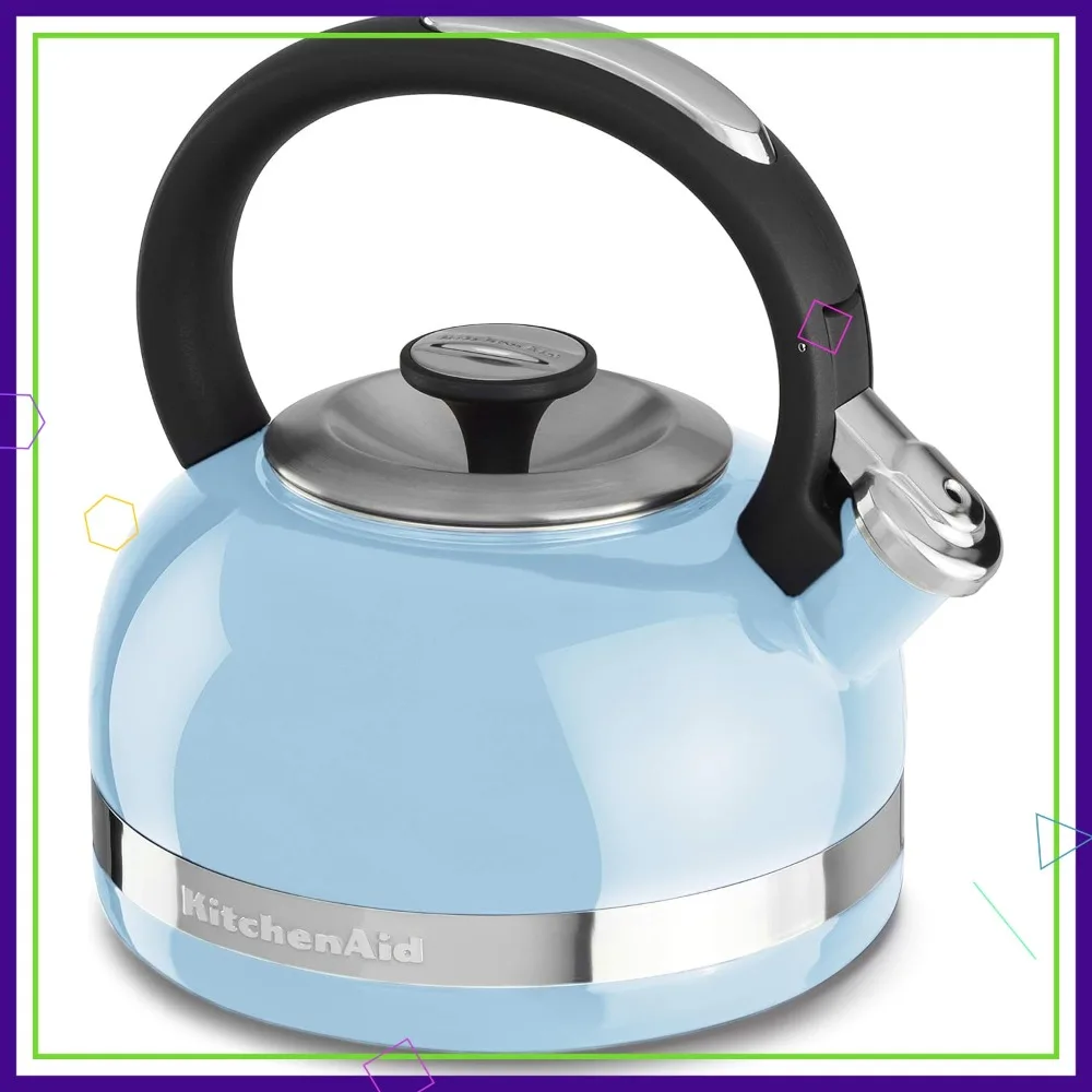 

Чайник для плиты объемом 2,0 л с полноразмерной ручкой и декоративной окантовкой, емкость 2 л, цвет синий камио, для эффективного использования на кухне