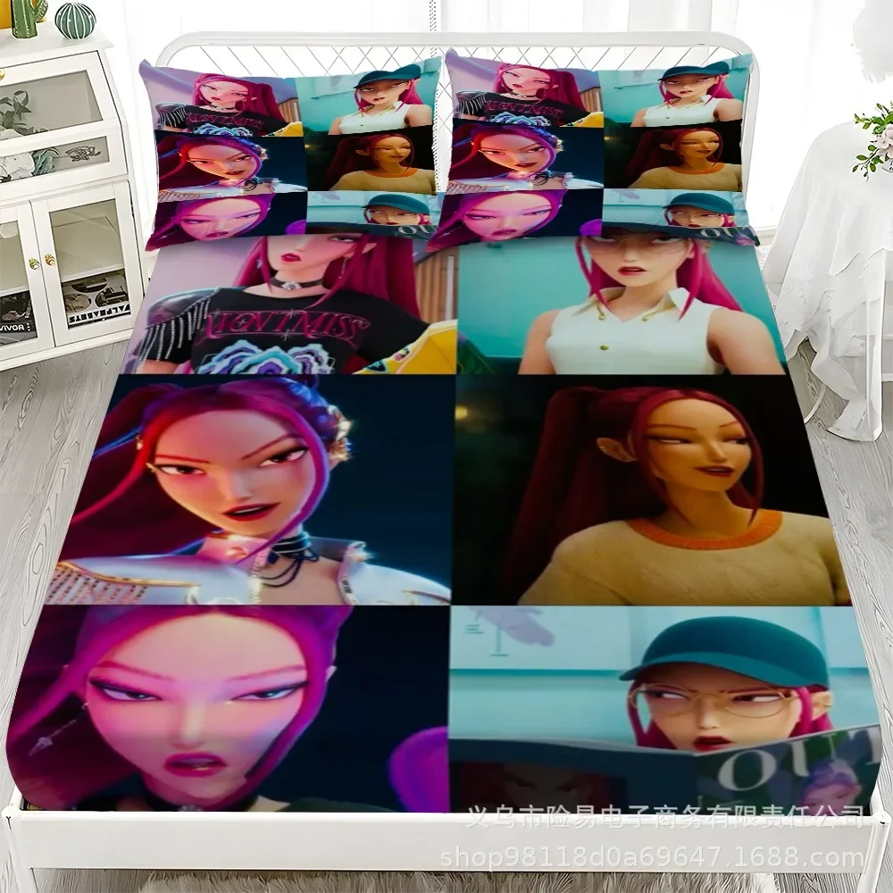 

Простыня в стиле аниме «Охотники на демонов» для детей и взрослых, простыни с героями мультфильмов, глубокий карман, 30 см, 3D простыня с наволочками