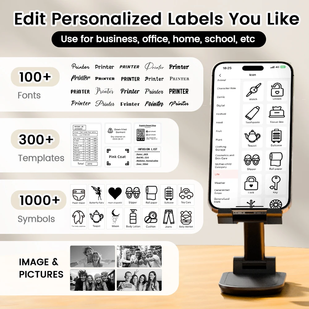 M102 Labelprinter Thermische Mini Label Makers 20-50mm Barcode Bluetooth Label Machine met Multi Templates Soortgelijke B21 B1 M110