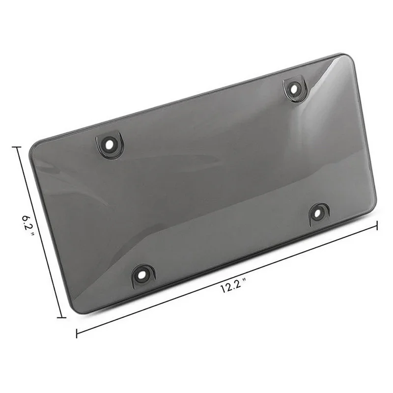 Smoked Clear License Plate Cover Frame Shield Tinted Bubbled Flat Car Exterior Accessories number plate holder