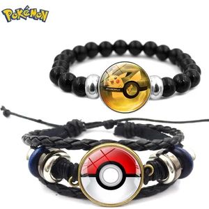 Pokemon Pikachu Pu Anyaman Gelang Anime Kreatif Adjustable Gelang Pecinta Siswa Saudara Kepercayaan Gelang Hadiah 10 gelang penjualan terbaik pikachu - №