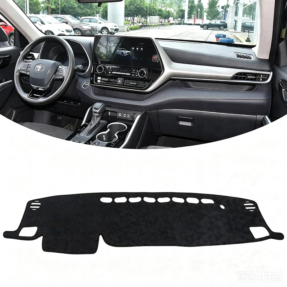 Car Dashboard Cover Pad For Toyota Highlander 2020-2026 RHD Carpet Sunshade Protector Anti-UV Dash Mat Non-slip Pad Accessories
