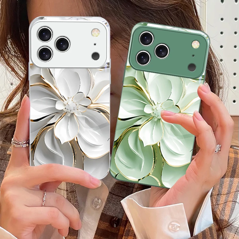 Elegant purple flowers For iPhone 17 Air 16 E 15 14 13 Plus 12 mini 11 17 Pro Max XR Xs Max 16E 7 8 Tempered Glass Phone Case - view 3