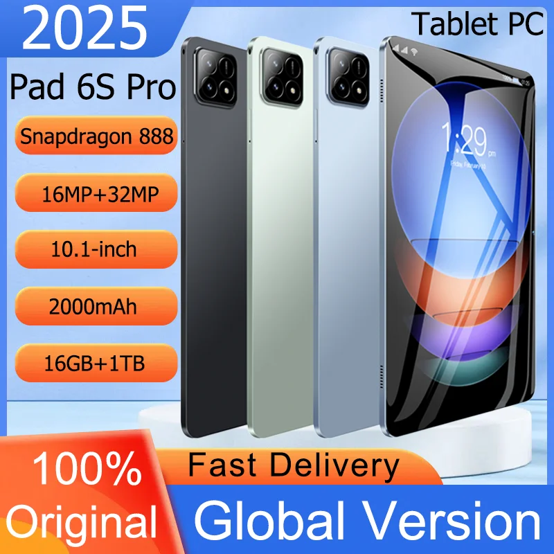 2025 New Xioaml Pad 6S Pro Tablet Continuity Long HD 4K Large Screen GPS WIFI Bluetooth Dual SIM Dual Standby Tablet PC Hot Sale