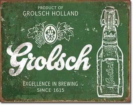 Retro Metal tin Sign Funny Grolsch Beer Excellence Sign For Home Cave Garage bar Wall Decoration Vintage Metal Sign 8 x 12 inch