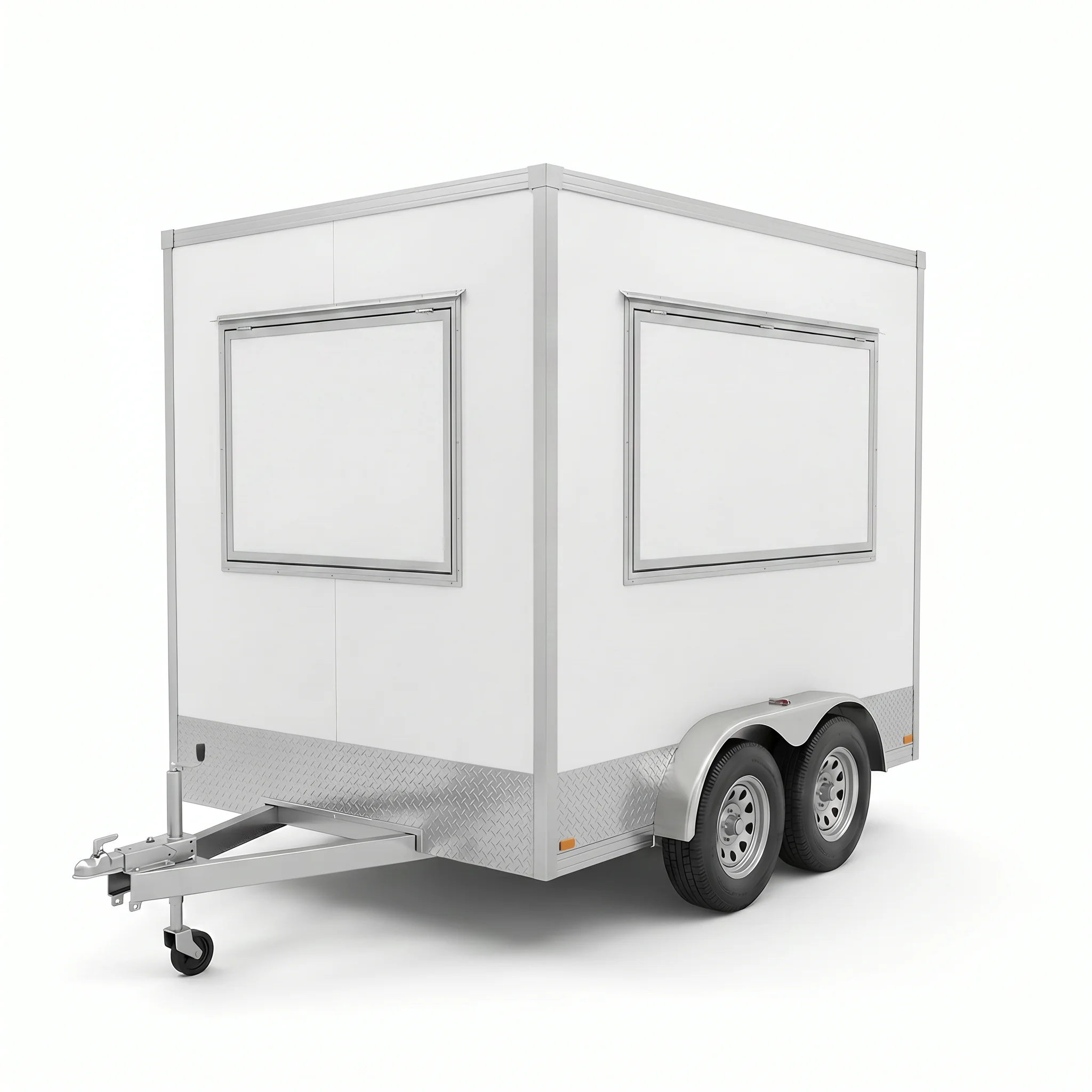 Modern Square Food Truck DOT Standard Mobile Bubble Tea Fruit Juice Box Cart Coffee Yogurt Vending Trailer Turnkey Solution
