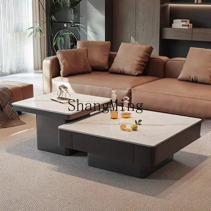 FG ضوء فاخر حديث راقي شقة صغيرة غرفة المعيشة طاولة القهوة المنزلية طاولة القهوة المربعة البسيطة #5