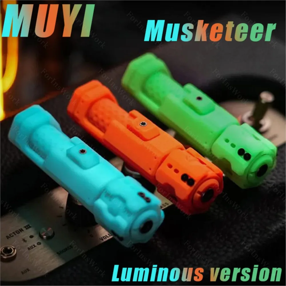 MUYI Luminous Version Musketeer Fidget Slider Luminous Toys Stress Relief Toys Hand Spinner Desk Toy