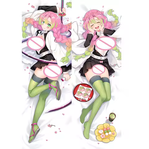 Japanese Anime Kanroji Mitsuri Dakimakura Anime Otaku Waifu Life Hugging Body Pillow Case Cushion Pillow Cover Bedding Decor