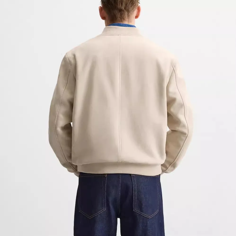 Autumn and Winter Men\'s Clothing Imitation Suede Bomber Jacket Men