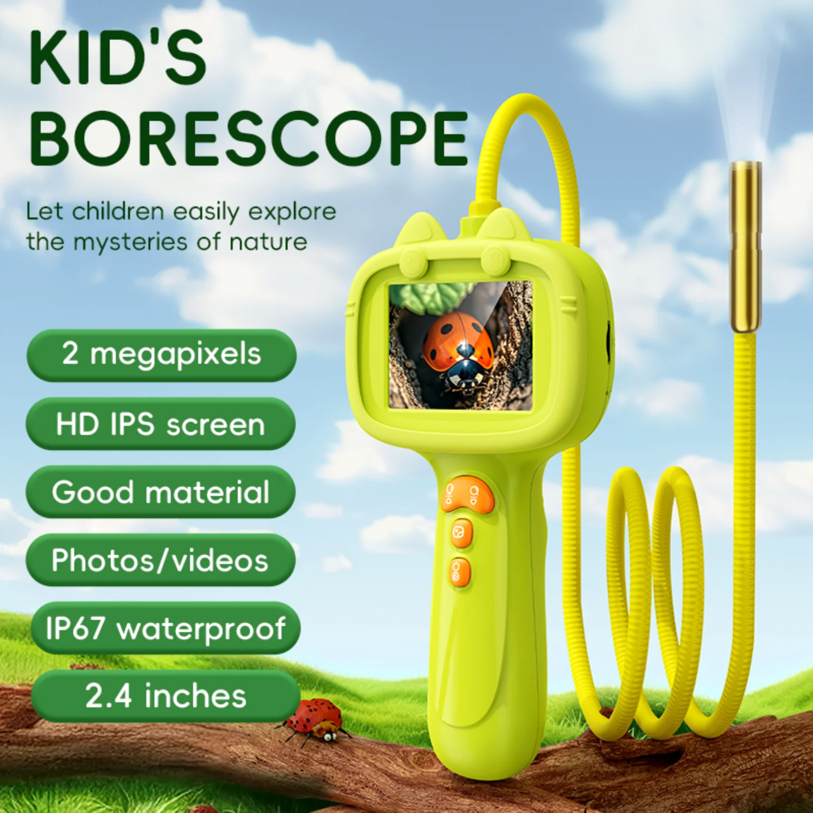 

Kids Borescope Snake Camera with Light STEM Educational Toy Outdoor Adventures Nature Discovery Endoscope Science for Boys Girls