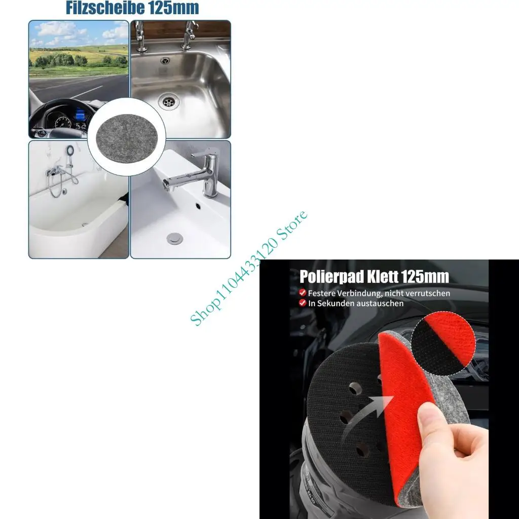 

0xxd 5 -дюймовый 125 -миллиметровый полиэфирный полировочный диск для полировки для ванной комнаты и поверхностей из нержавеющей