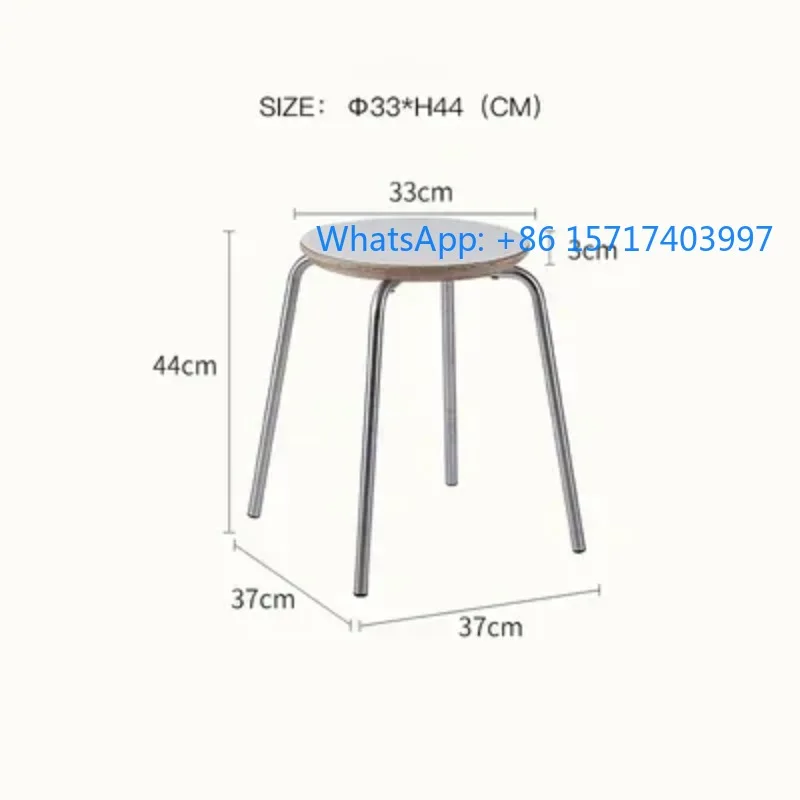 

Medieval Style Stool Can Be Stacked Household Dining Table Round Stainless Steel Simple Living Room Small Stool