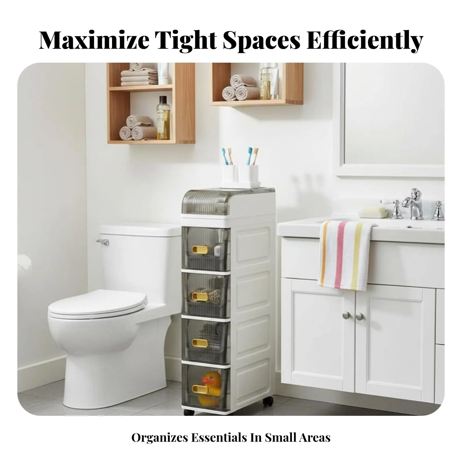 Narrow Narrow Space Rolling Storage Space Saving Narrow Narrow Space Storage Cabinet Drawer Design Waterproof for Renters