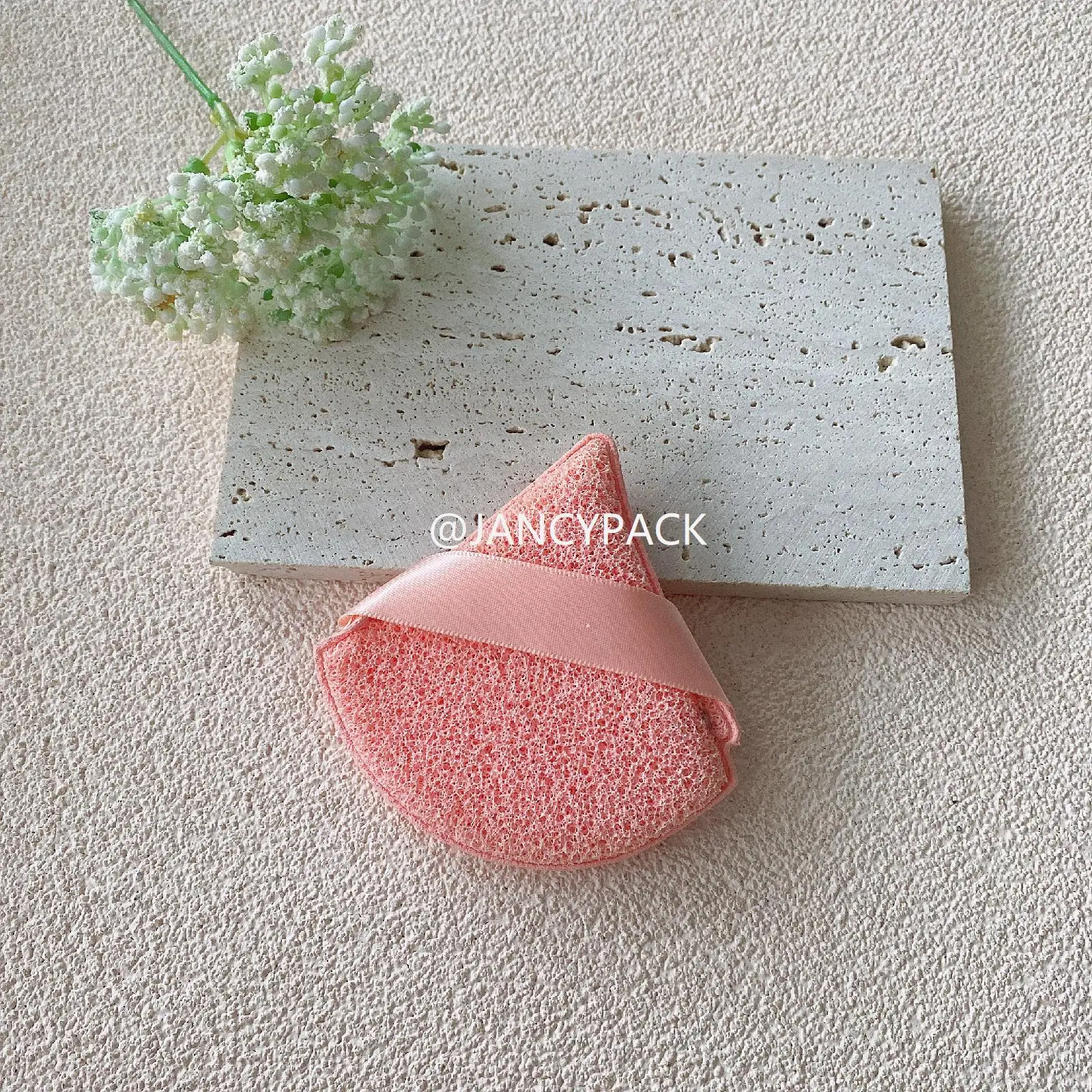 50 pz Triangolo/Goccia d'acqua Konjak Lavaggio Spugna per il viso Struccante morbido Spugna per la pulizia del viso Tampone per il lavaggio del trucco del viso