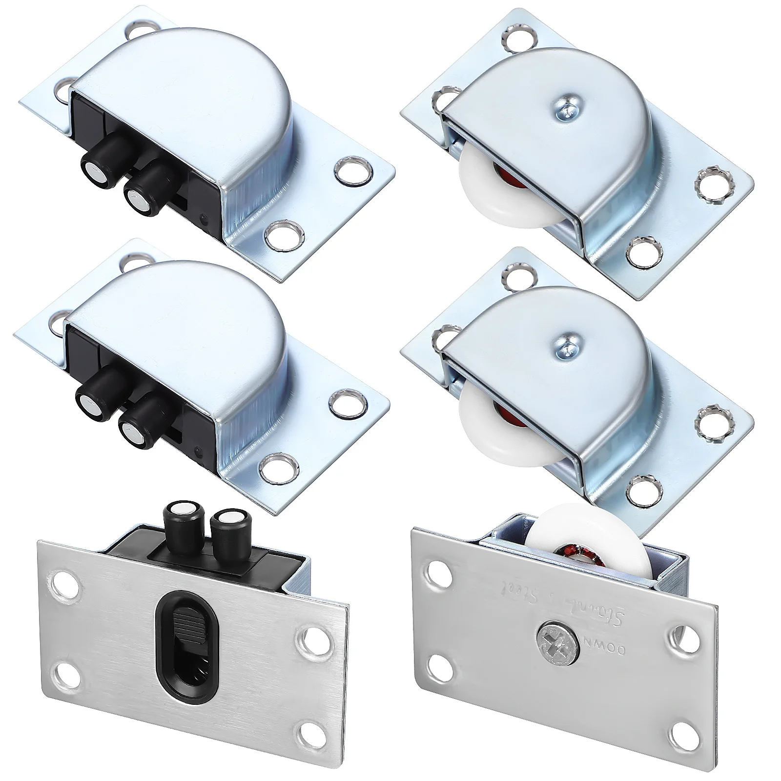 6 قطعة عجلات باب منزلق من الفولاذ المقاوم للصدأ بديلة بكرات شديدة التحمل لخزانة الملابس وأبواب الدش الزجاجية الصامتة