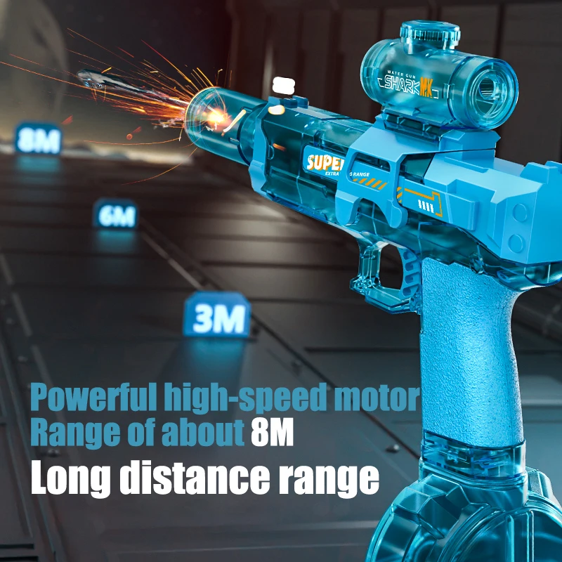 ไฟฟ้าน้ําปืน,ความจุสูง Squirt ปืน 26 ฟุตพร้อม Light Up สําหรับฤดูร้อนชายหาดกลางแจ้งสระว่ายน้ําของเล่น