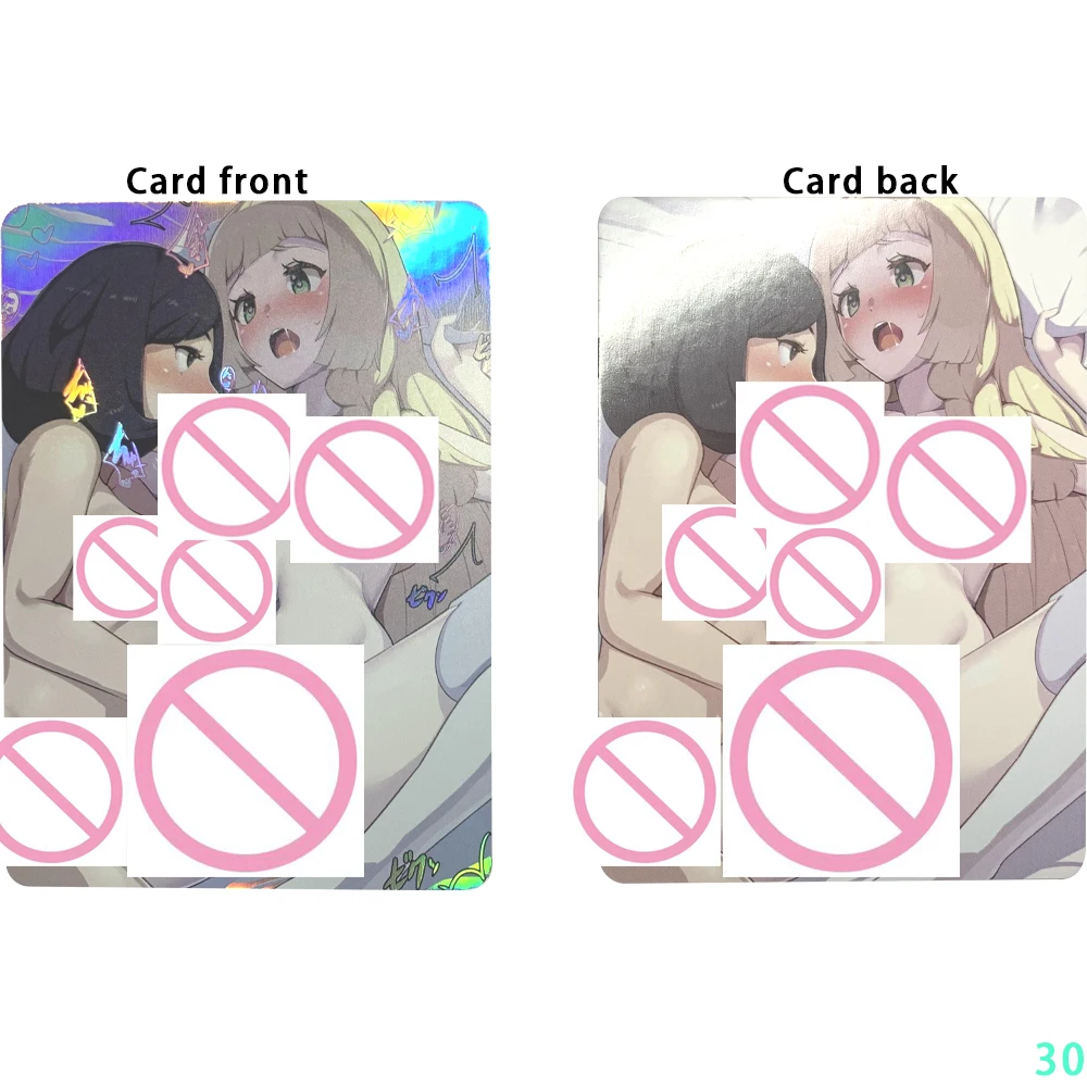 Sexy Anime Girl Nude Card Lillie Shokuhou Misaki Naked Big Chested Beauty Collection Card Refractive Color Flash Otaku Gifts