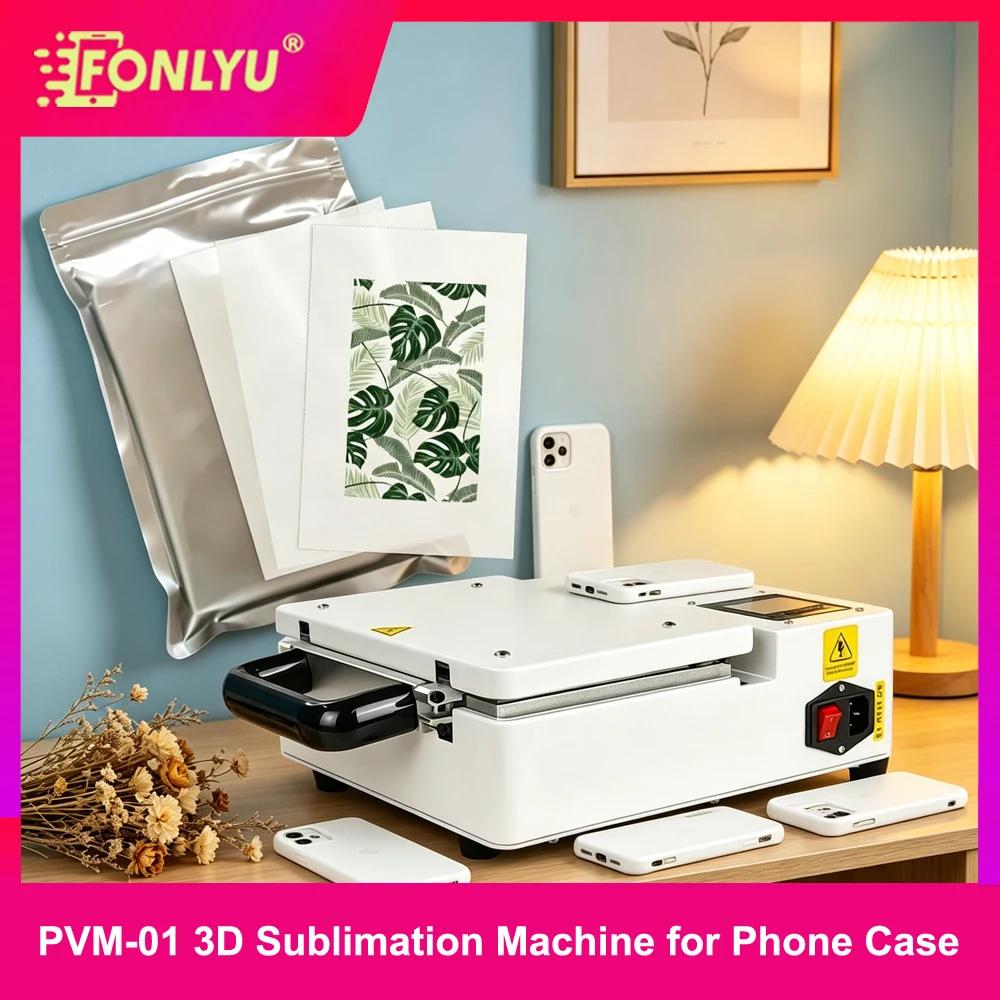 

FONLYU Automatic 3D Sublimation Cell Cover Vacuum Heat Transfer Press Printer Custom Mobile Phone Case Printing Mini Machine
