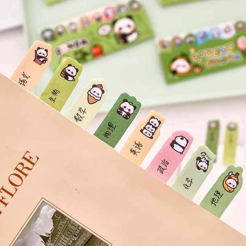 120 folhas de papel panda dos desenhos animados almofadas de memorando simples scrapbooking adesivo material escolar post notas pegajosas papelaria de escritório