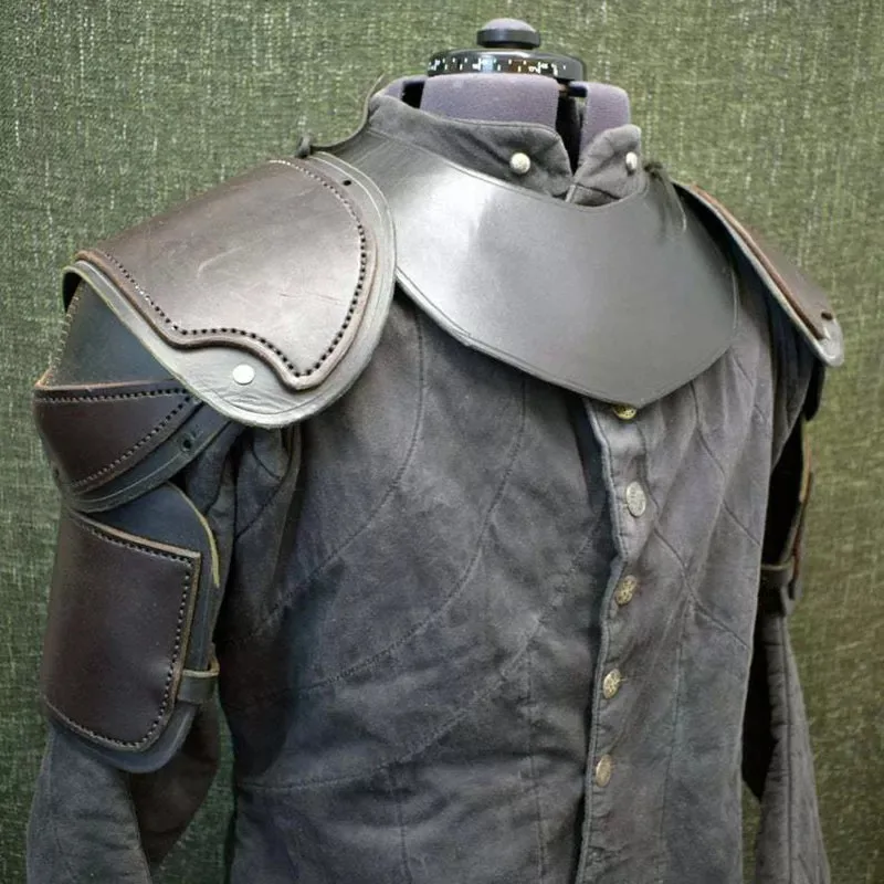 Armure de chevalier viking médiéval initiée, pauldrons en cuir 7.5 Kokor, costume cosplay, accessoires d'Halloween, accessoire de combat pour GN