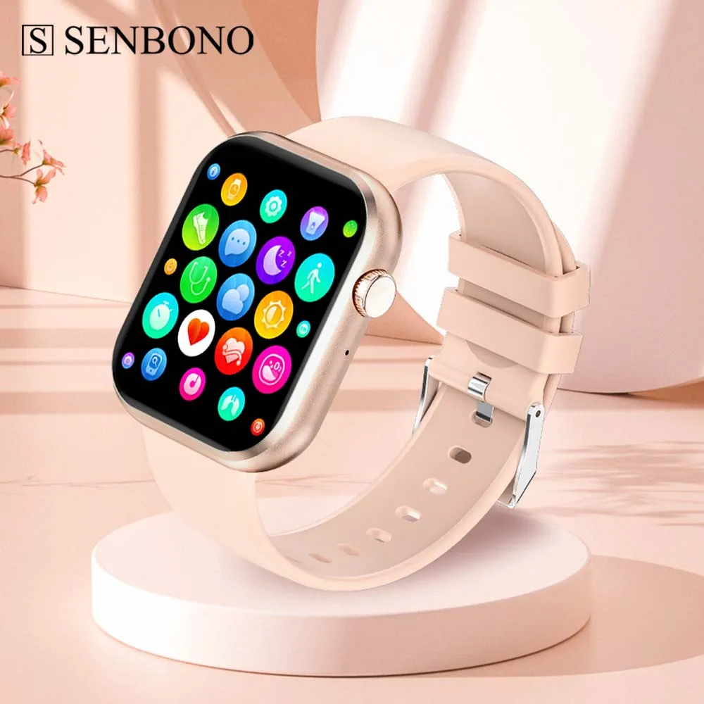 

SENBONO Smart Watch Men Women Bluetooth Call Sport Watch AI Voice Heart Rate Blood Pressure Smartwatch Men Women for IOS Android