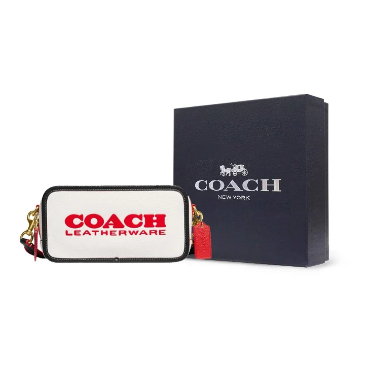 COACH Kia Natural Pebbled Leather Camera Bag, Shoulder Bag, Crossbody Bag Medium Women's Chalk White CE735-B4CAH