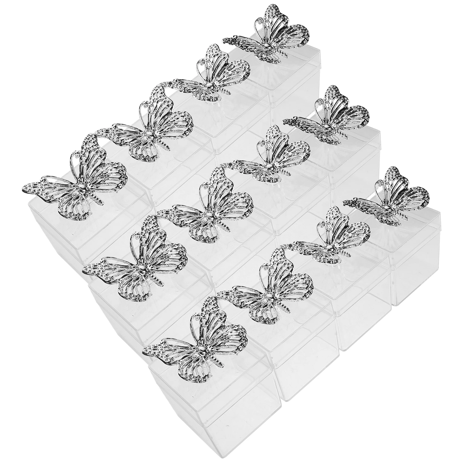 

12Pcs Secure Storage Box Elegant European Design Wedding Favors Transparent Body Bridal Shower