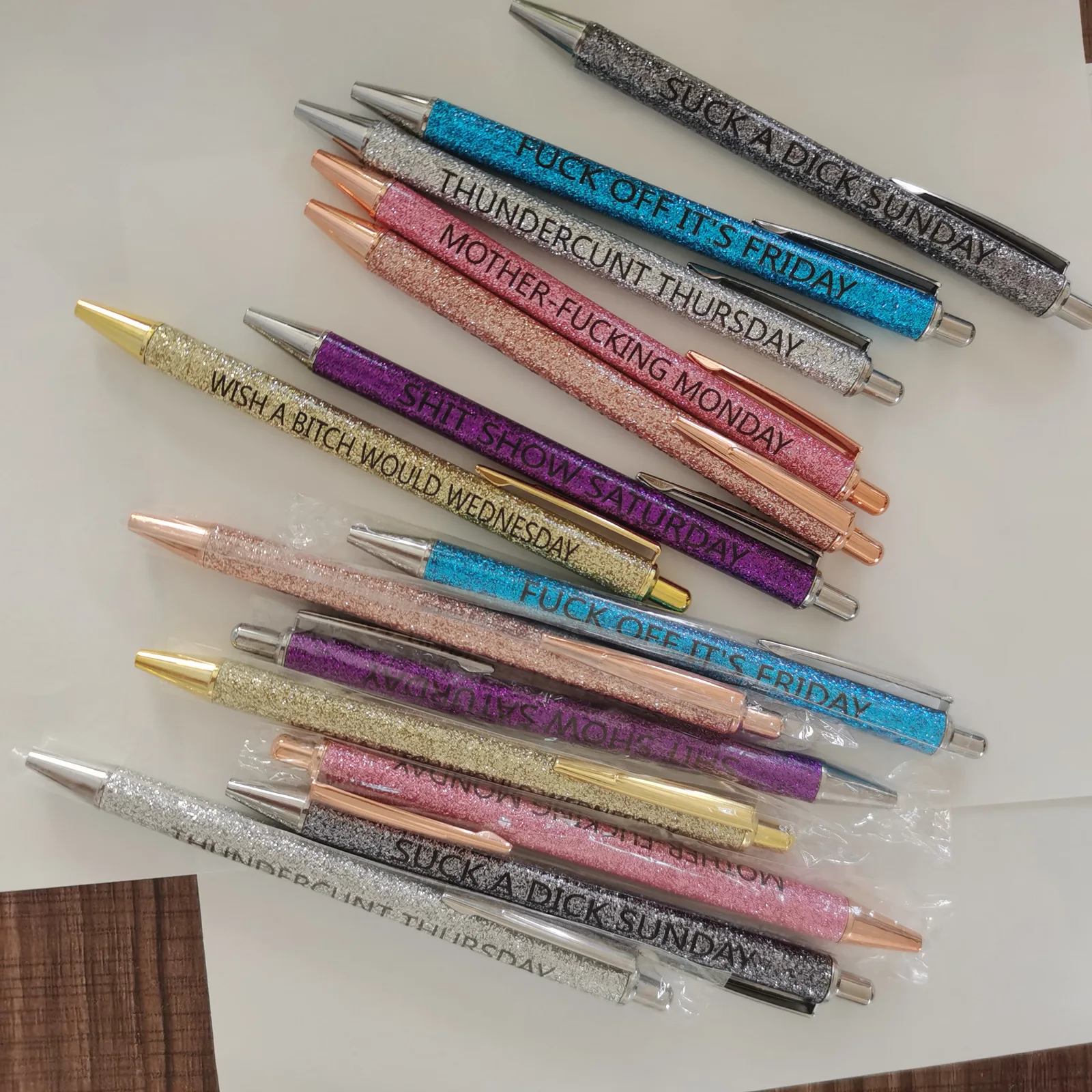 7-teiliges Fun-Stift-Set, Kugelschreiber-Set, Monday To Sunday Pen-Set