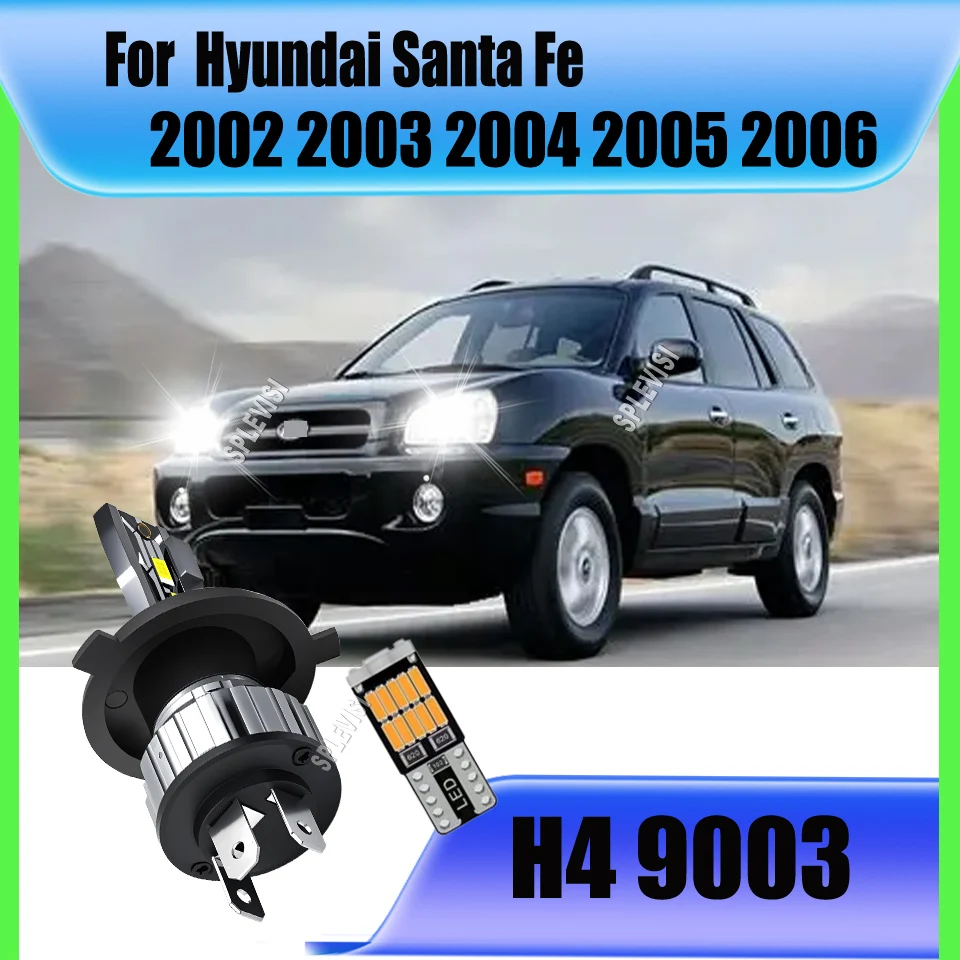 

H4 9003 472 White LED Car Headlight 75W 7500LM, 6000K - 3 Years Warranty For Hyundai Santa Fe 2002 2003 2004 2005 2006