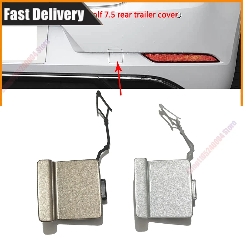 For 2018-2020 VW Golf 7.5 Rear Bumper Tow Hook Eye Cover Towing Hole Cap Trailer Traction Lid Trim Car Accessories 5GG 807 441B