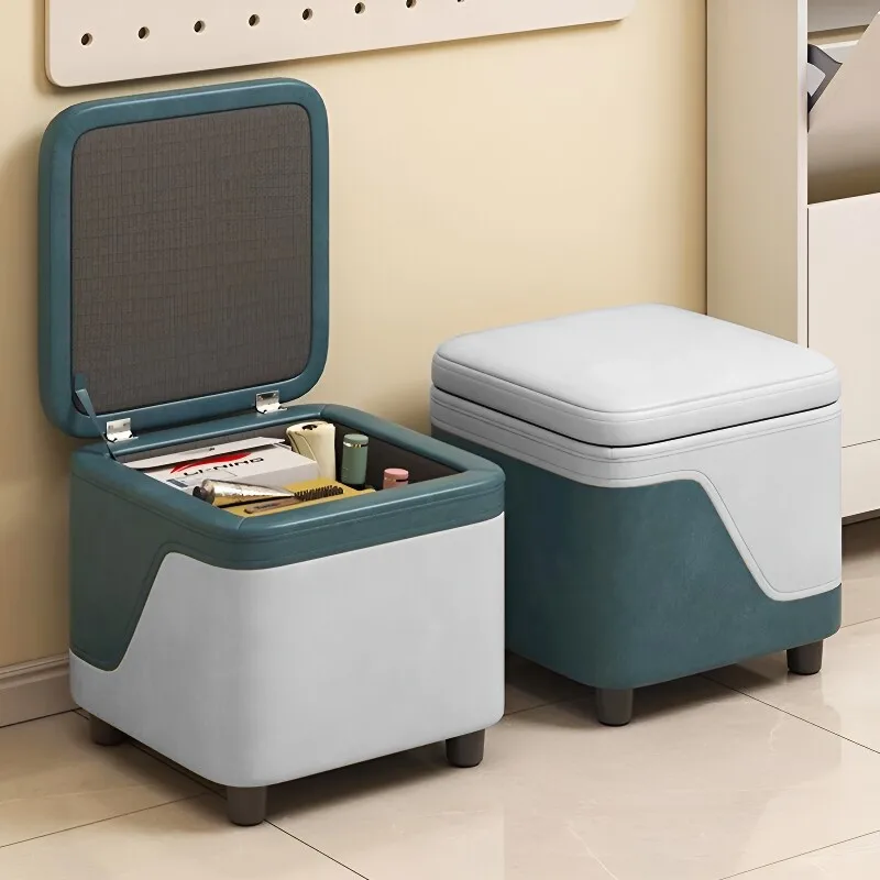 Premium Sturdy Storage Ottoman & Shoe Bench with Seating, Versatile Leather Stool for Living Room, Entryway, Toy Organizer