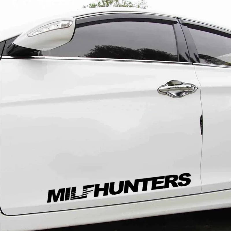 

Reflective car sticker MILFHUNTERS English letter latte sticker side door front windshield body sticker