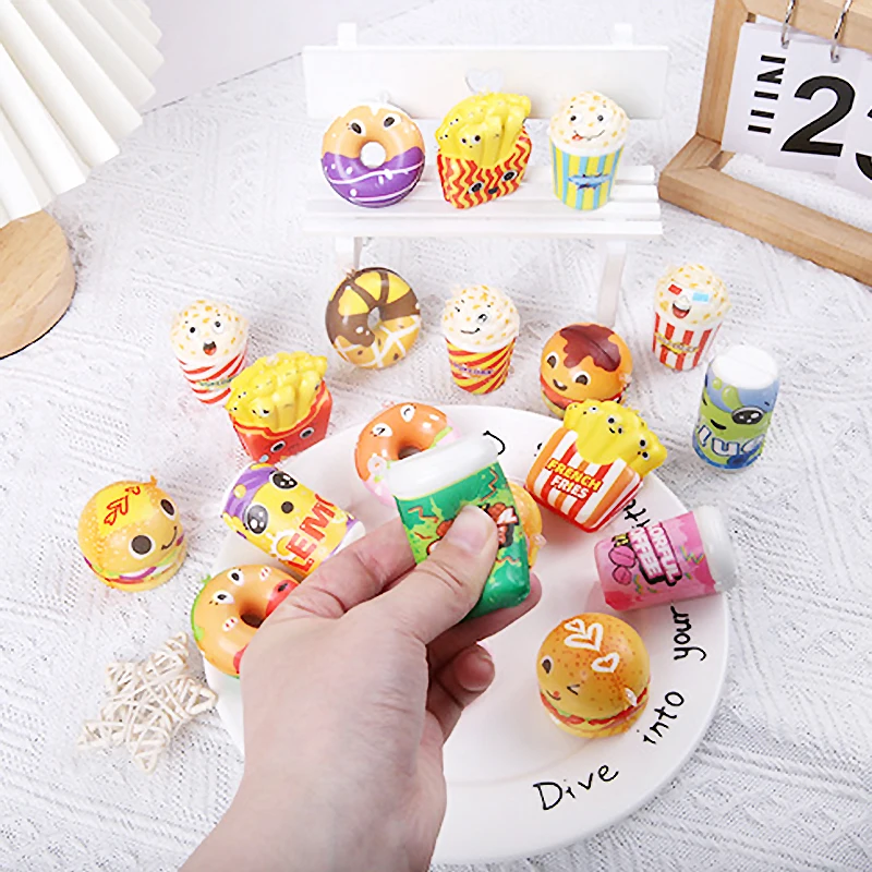5 Teile/beutel Cartoon Nette Langsam Rebound Snack Trinken Spielzeug Anhänger Simulation Lebensmittel Spielen Weiche Prise Stress Relief Spielzeug Kinder Spaß Geschenk