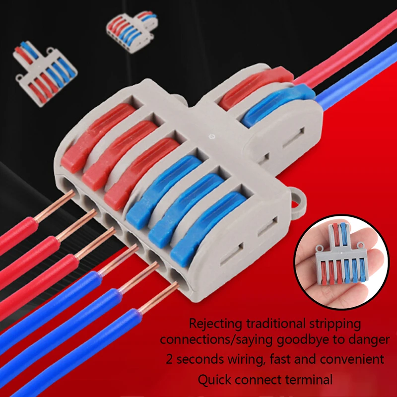 Bloque de terminales de palanca de resorte de PC ignífugo, Conector de Cable eléctrico, PCT-222, SPL, kq, 32A, SPL-62