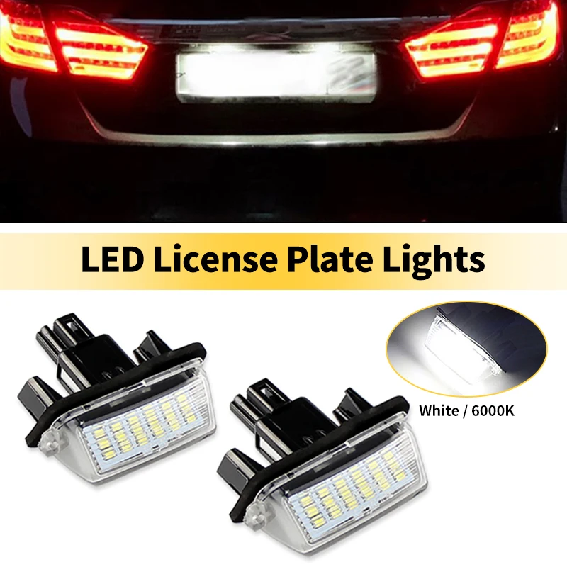 2×Car License Plate Light for Toyota Auris E1 E18 E15 Facelift/Esquire/EZ/Noah/Proace City/SAI/Vitz/Vios/Voxy LED Number Lamp