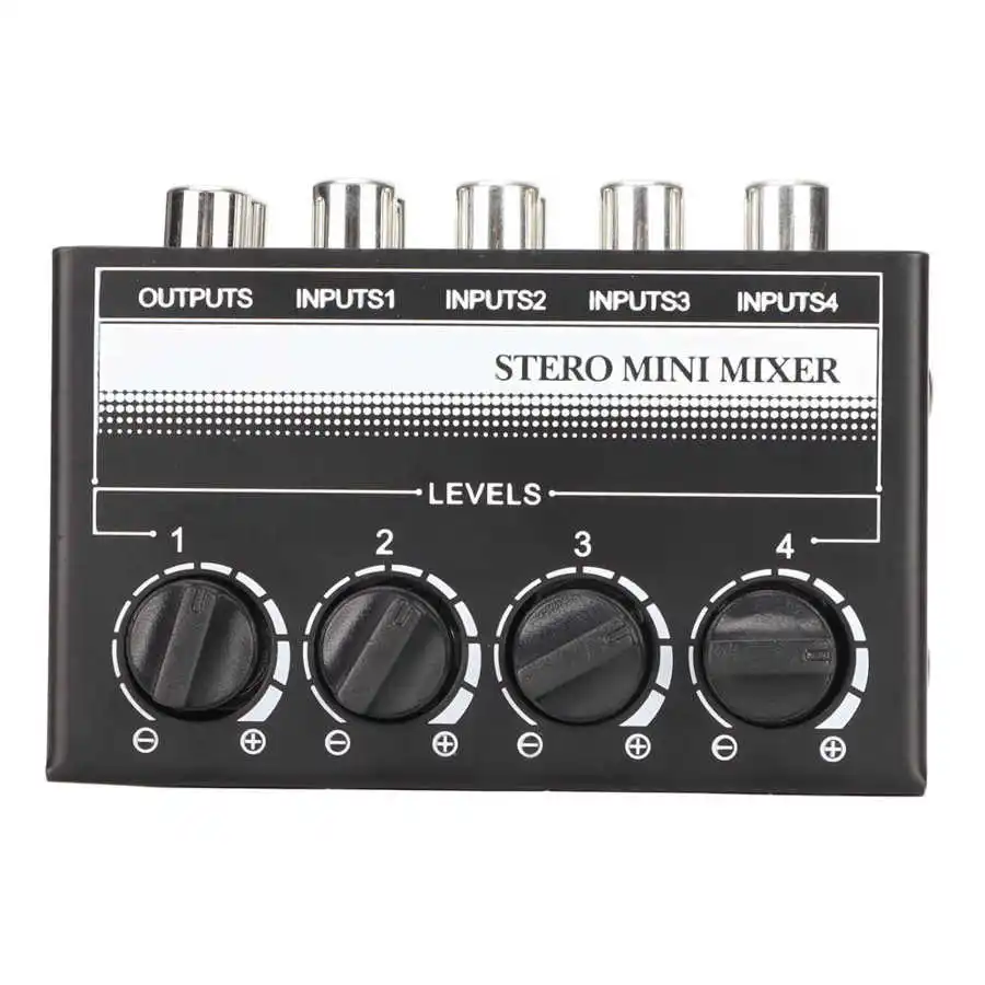 

CX400 Mini Passive Stereo Mixer Rca 4-Channel Passive Mixer Small Mixer Mixer Stereo Dispenser for Live Studio