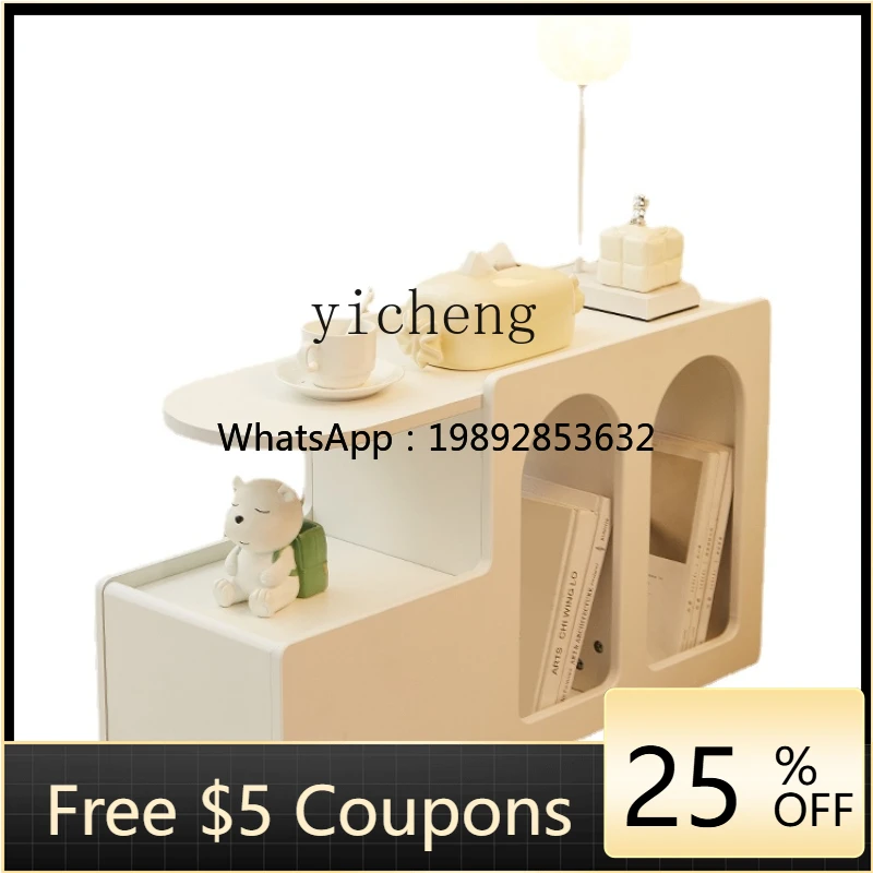 

ZC Cream Style Decoration Trolley Rack Storage Coffee Table Floor Ornaments Home Creative Living Room Sofa Side Cabinet