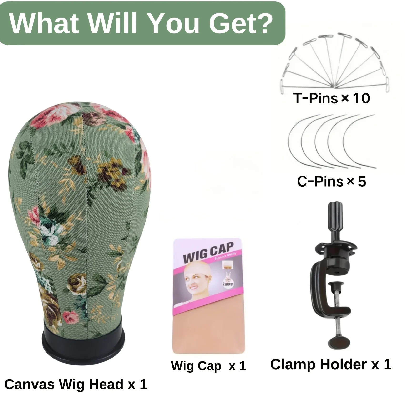 Unisex Canvas Wig Head Stand with Mannequin Block, Mannequin Head for Wig with stand  for Easy Styling and Display