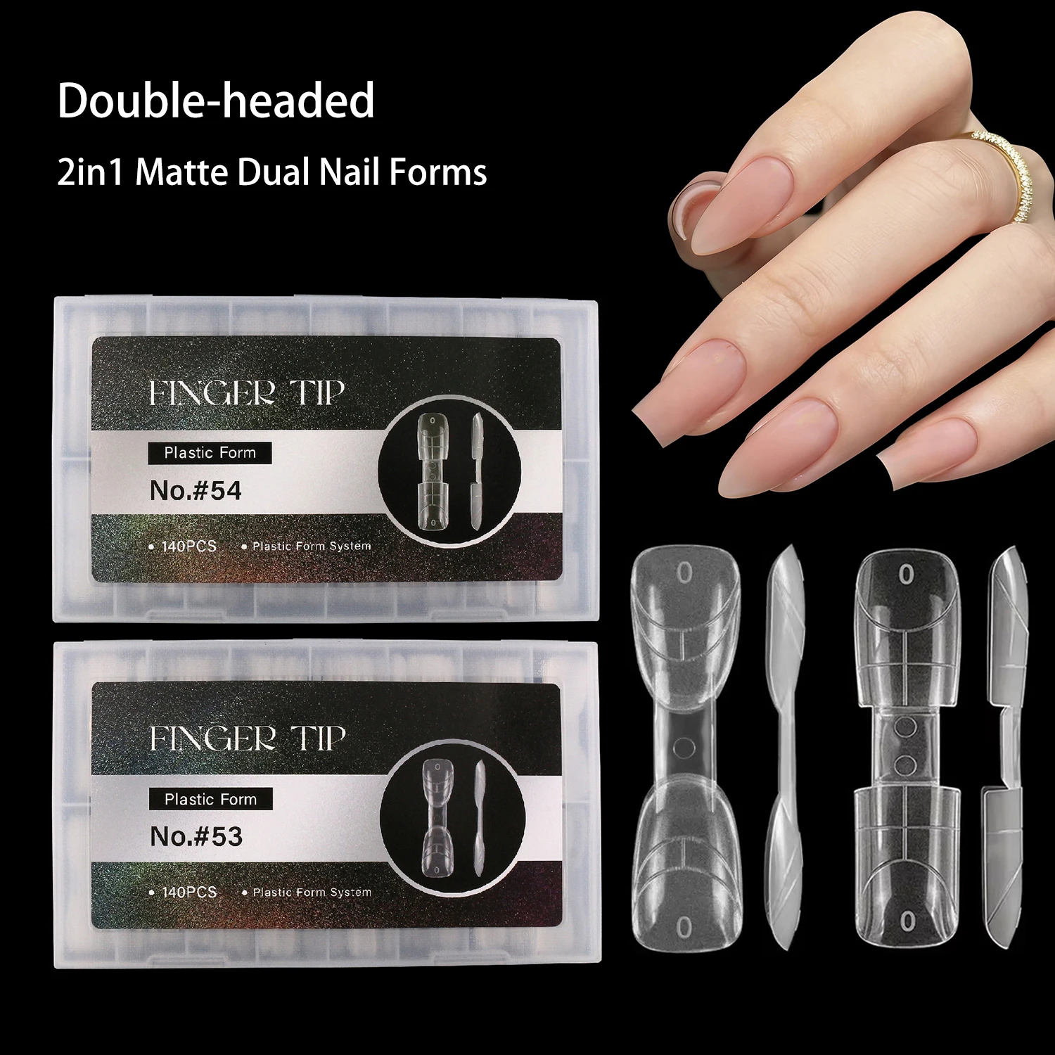 

Формы для наращивания ногтей 2-в-1, двусторонние, 14 размеров, квадратные и формы «Кофин», матовые пластиковые типсы для гель-наращивания, инструменты для салонов красоты, 140 шт.