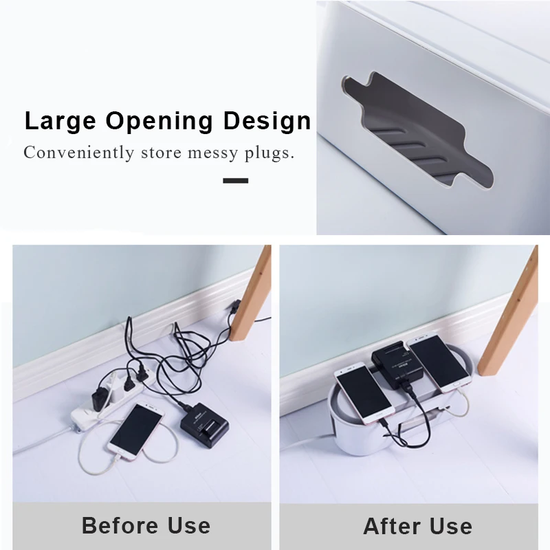 Big Size Cable Storage Box Charger Socket Power Strip Wire Case Anti Dust Organizer Network Line Storage Bin Charger Wire Manage