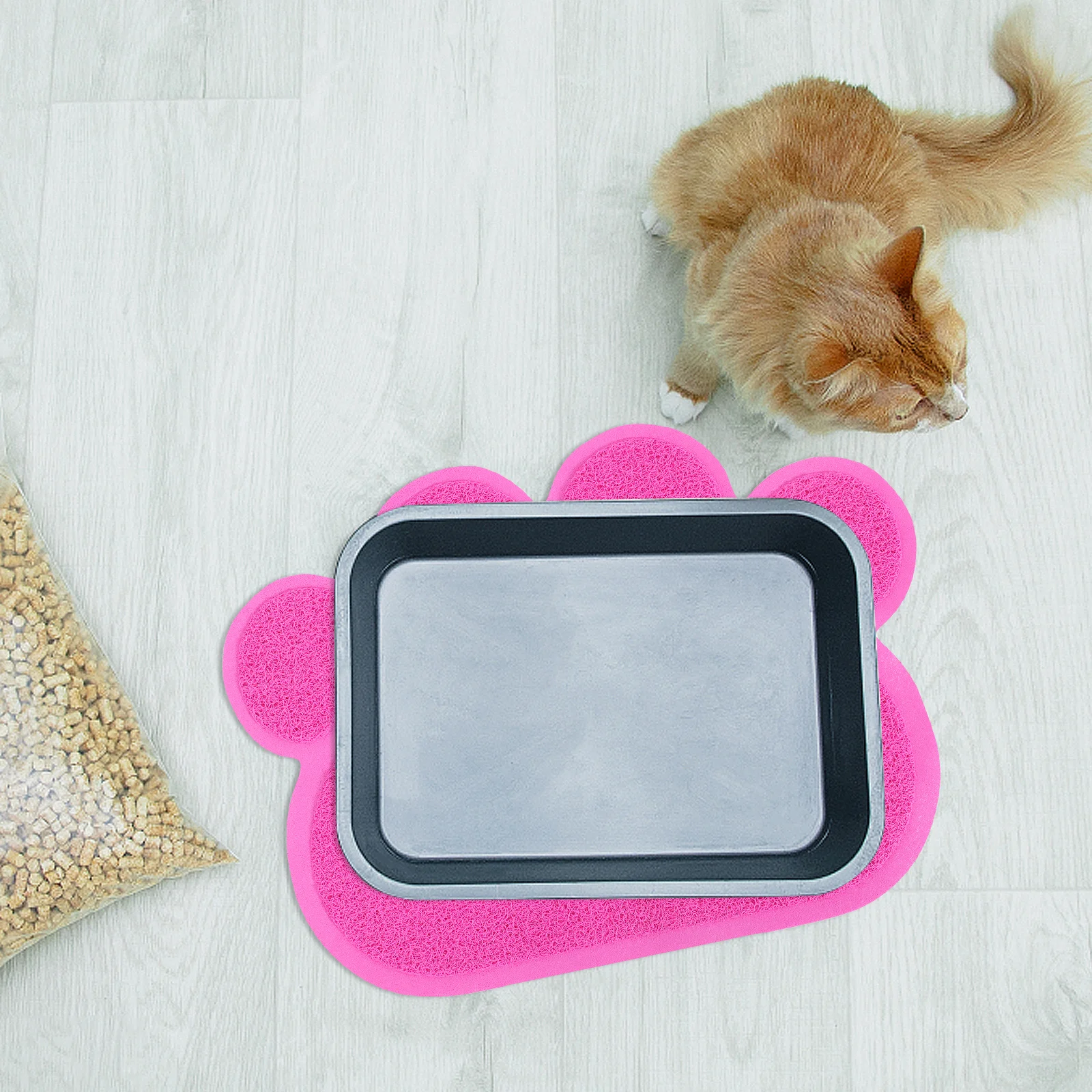 

Cat Litter Mat Small Indoor Household Pet Mat Anti-Leak Non-Slip Feeding Cushion Easy to Litter Catcher for Floors